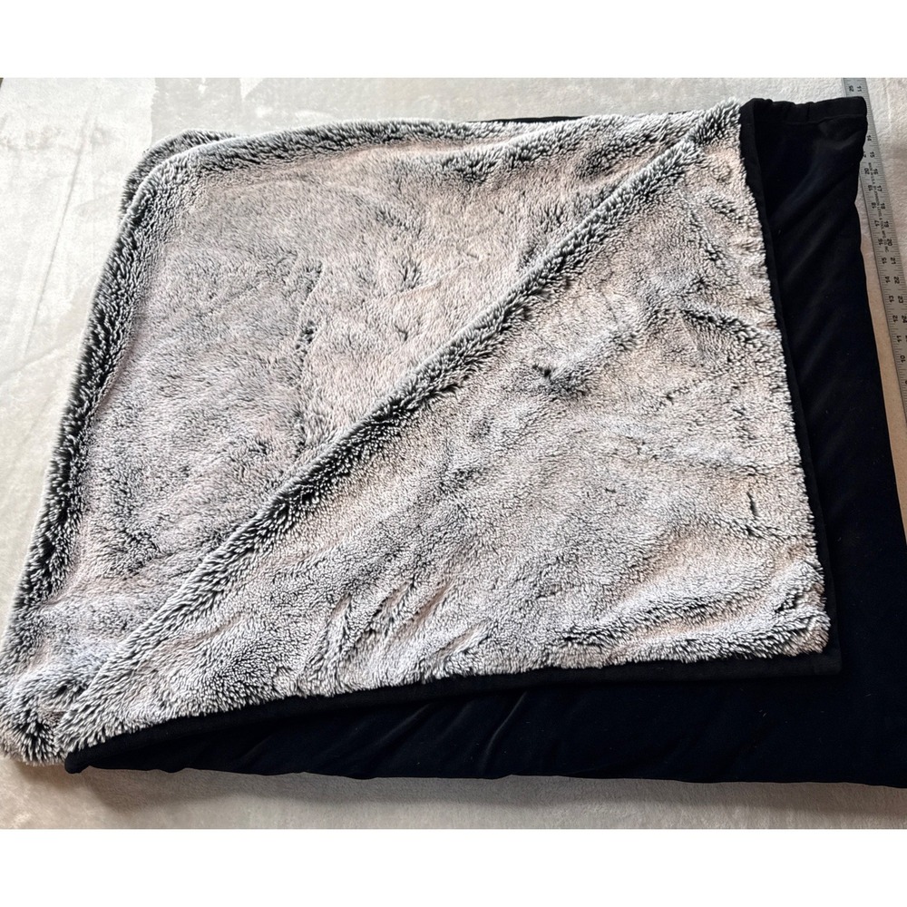 Mon Chateau Luxury Collection Luxe Faux Fur Throw Blanket 60X70 Slate